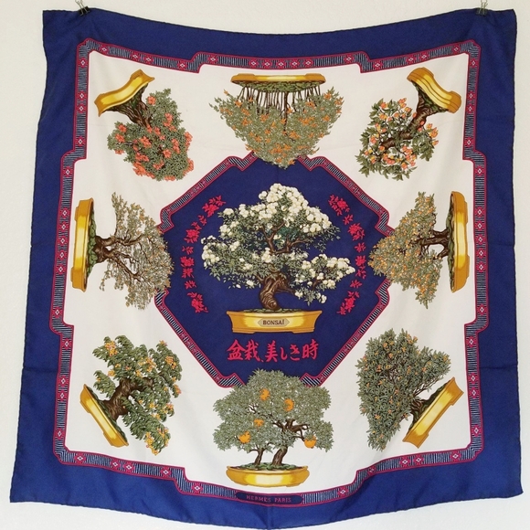 Hermes Accessories - Authentic vintage Hermès "Bonsai" silk carré scarf